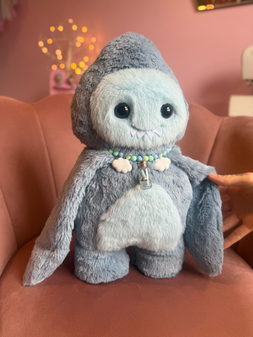 PUDDLECHOMP THE SHARK PUDGEPUFF - Handmade Weighted Pumpkin Doll