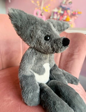 BIG GREY🌙WOLF - Handmade Luxury Weighted Plush Fluffy Fox Doll