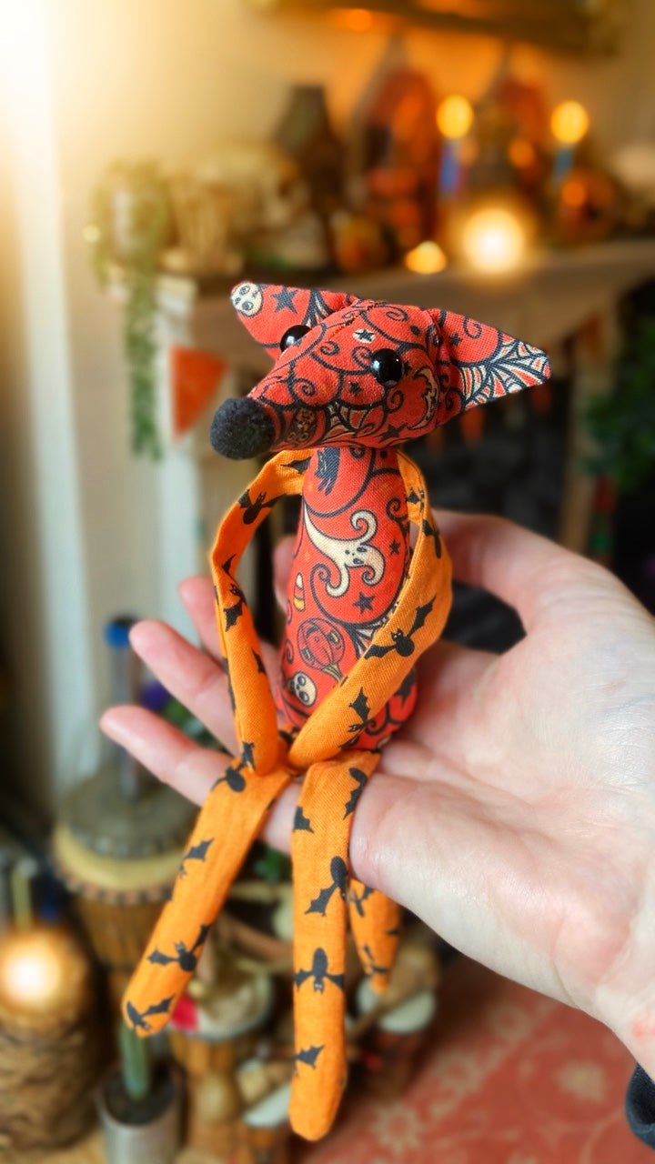 SPOOKY FOX CUB - Handmade Weighted Cotton Fox Doll