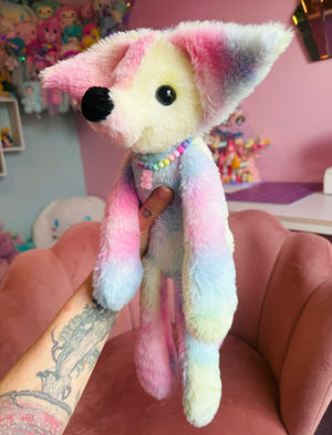 BIG COTTON CANDY FOX - Handmade Luxury Weighted Fox Doll