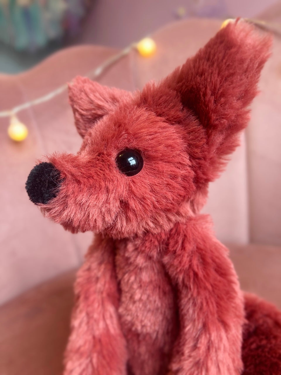 RUBY FOX (A) - Handmade Luxury Weighted Plush Fluffy Fox Doll