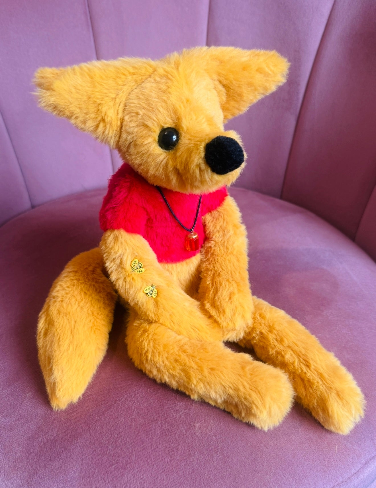 WINNIE THE POOH FOX (C) - Handmade Luxury Weighted Plush Fluffy Fox Doll
