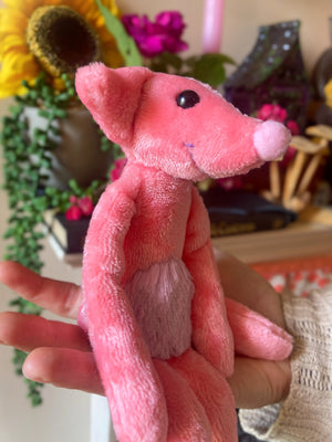 SOFT PINK FLUFFY BELLY FOX (C) - Handmade Weighted Plush Fox Doll