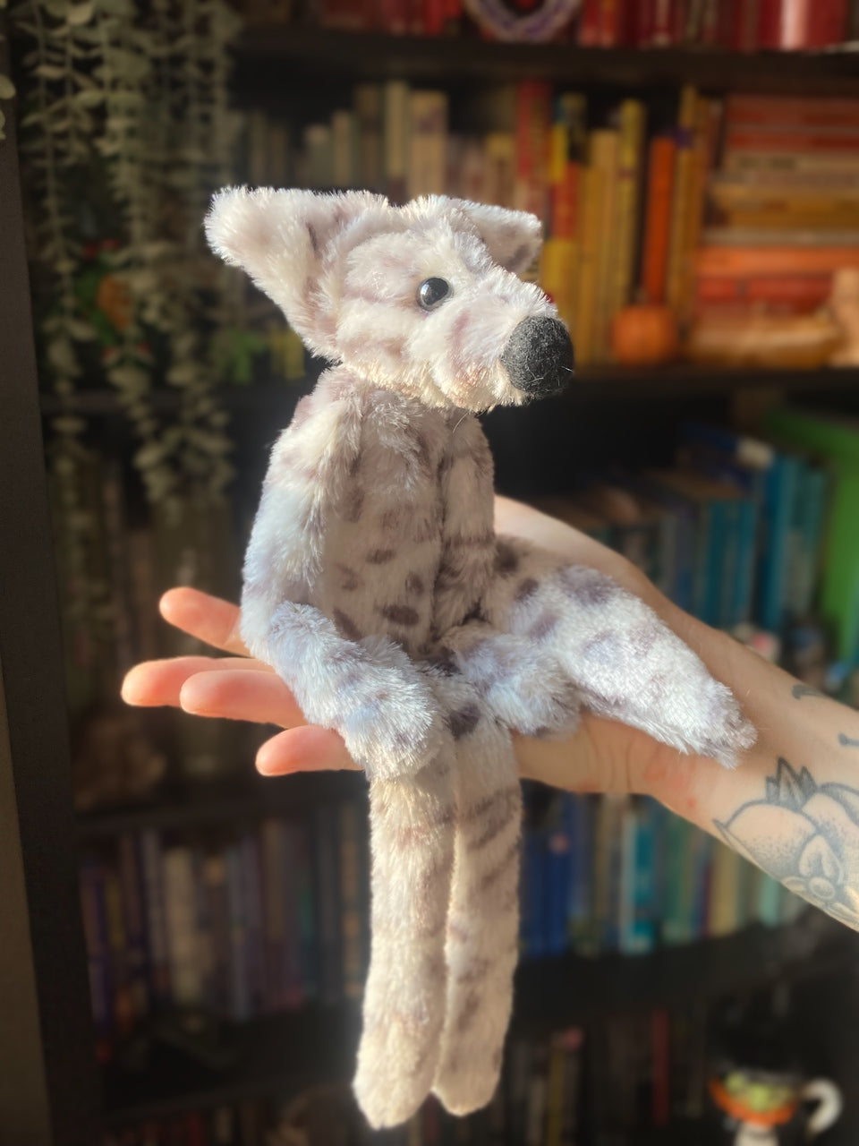 SNOW LEOPARD FOX - Handmade Luxury Weighted Plush Fluffy Fox Doll