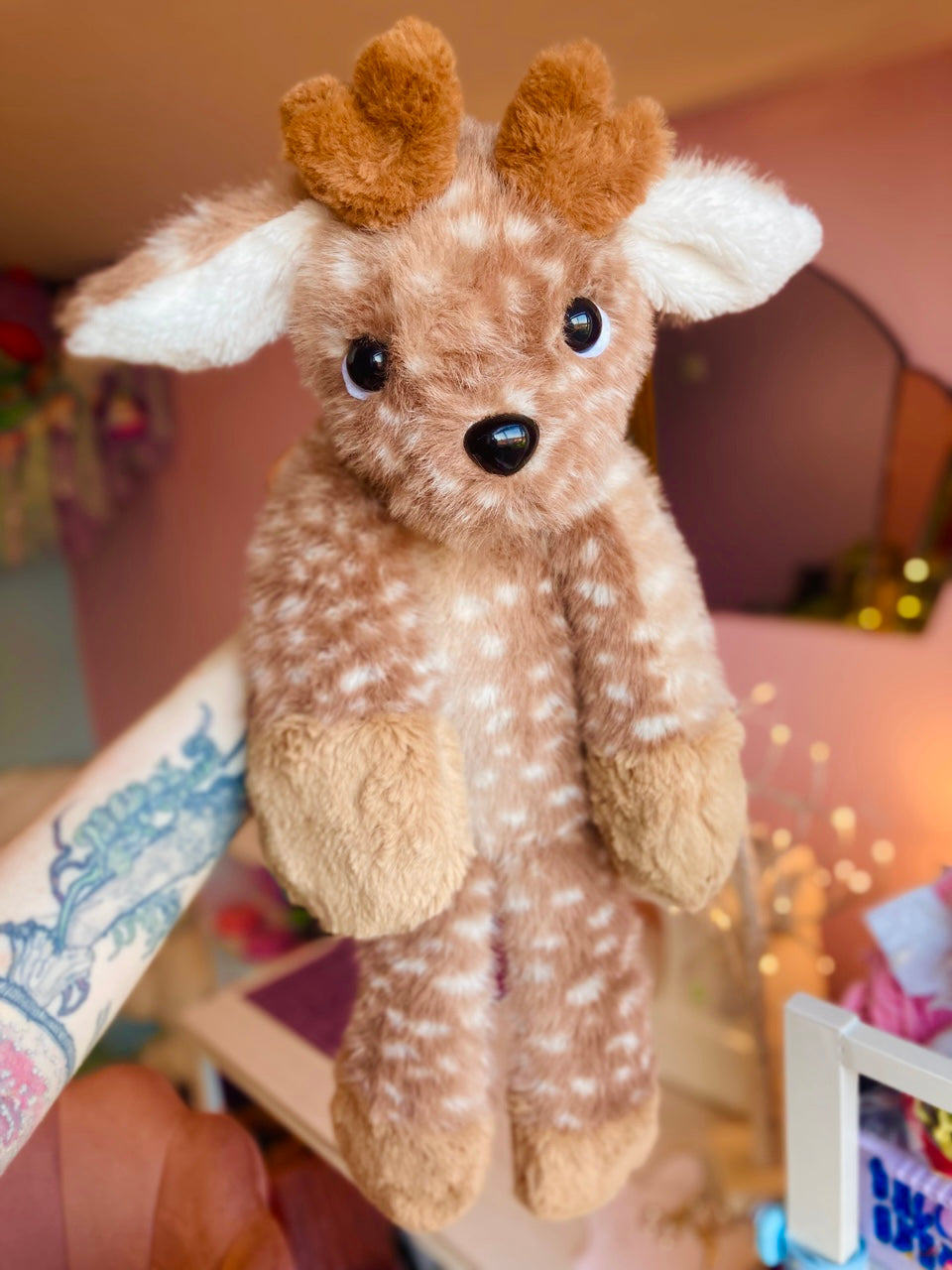 XXL FERAL WOODLAND DEER - Handmade Luxury Weighted Plush Doll