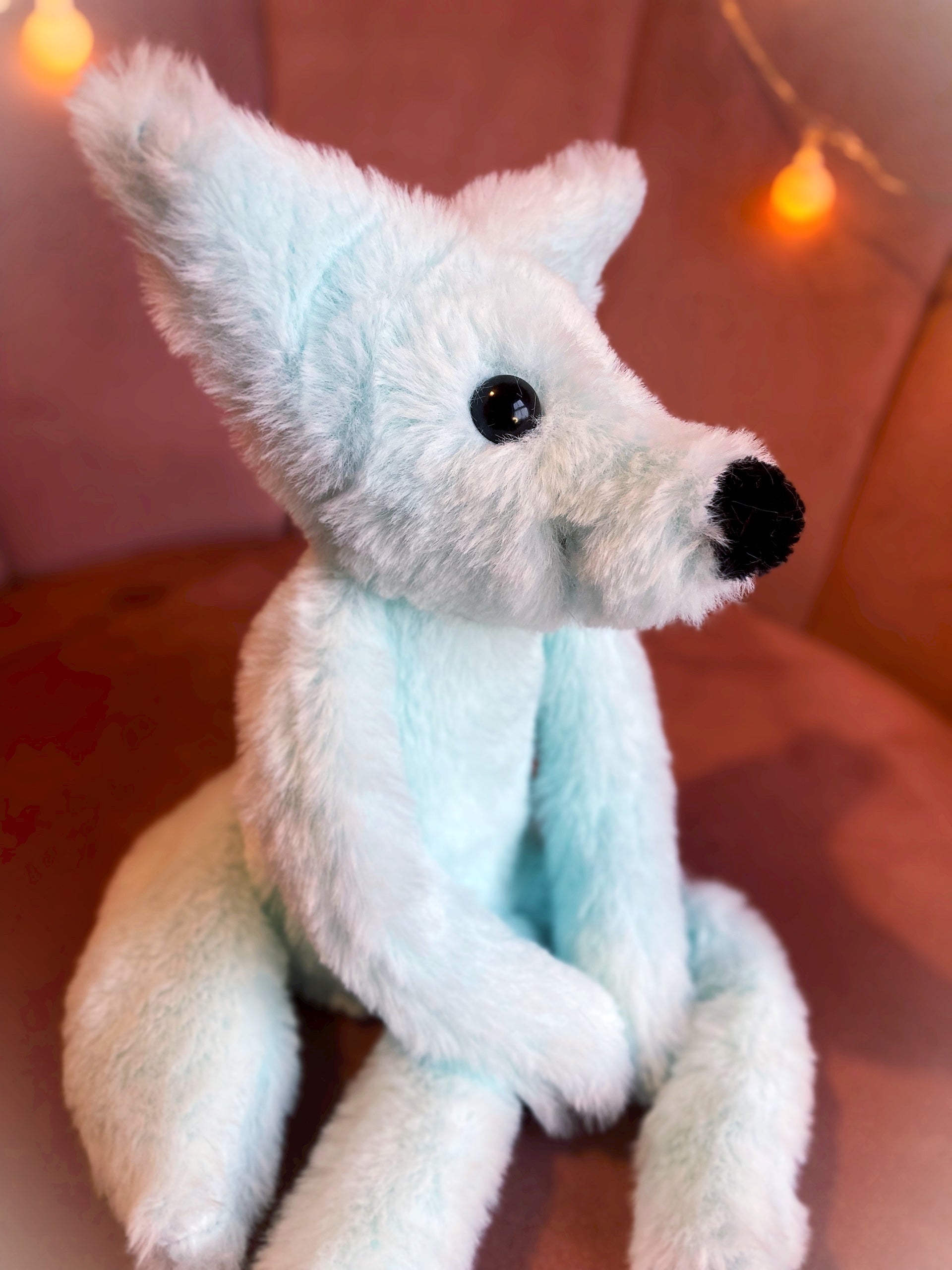 FROST FOX (A) - Handmade Luxury Weighted Plush Fluffy Fox Doll