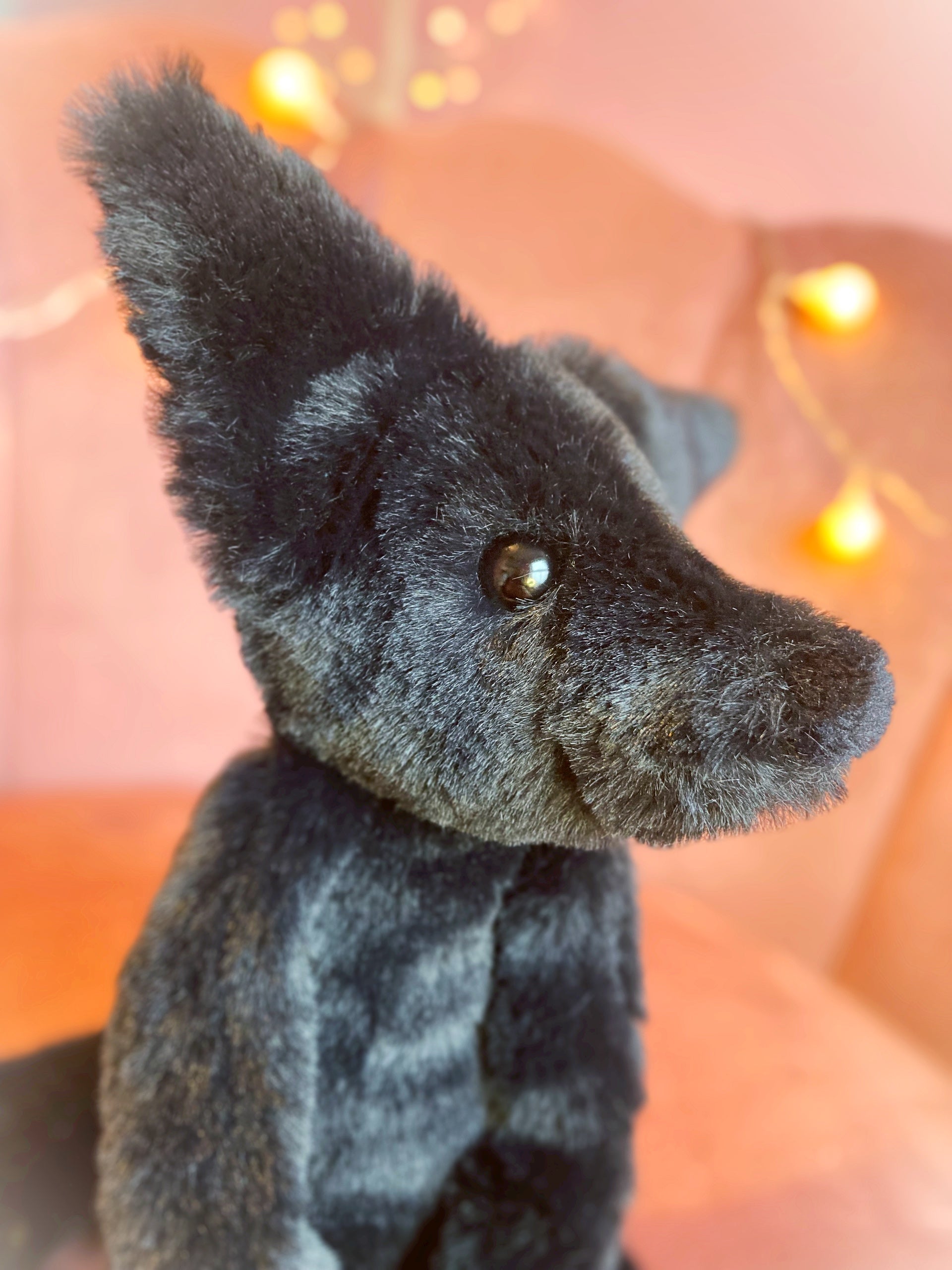 ONYX FOX - Handmade Luxury Weighted Plush Fluffy Fox Doll