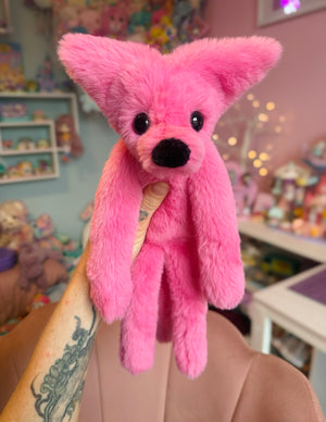 BUBBLEGUM FOX - Handmade Luxury Weighted Plush Fluffy Fox Doll
