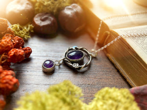 COSMIC FLOW Handmade Sterling Silver Necklace with Amethyst