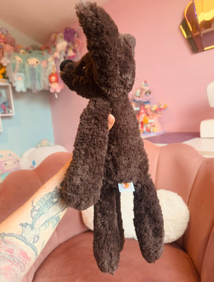 BIG CURLY CHOCOLATE FOX - Handmade Luxury Weighted Plush Doll
