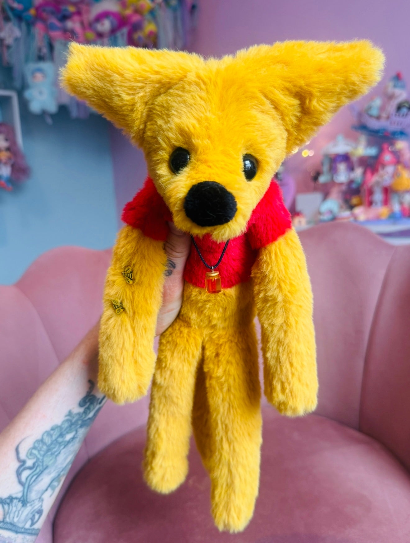 WINNIE THE POOH FOX (C) - Handmade Luxury Weighted Plush Fluffy Fox Doll
