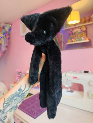 ONYX FOX - Handmade Luxury Weighted Plush Fluffy Fox Doll