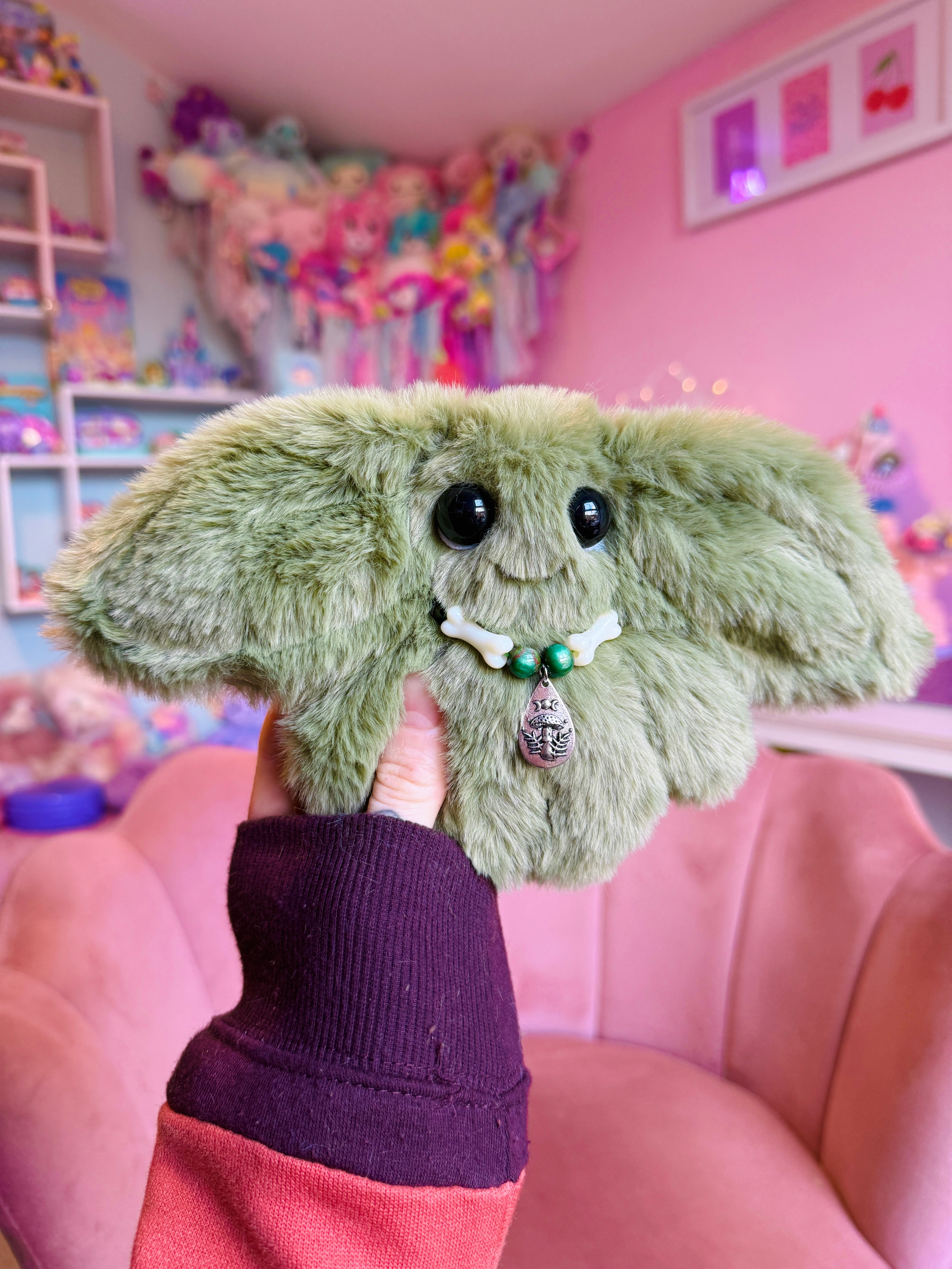 FOREST GOBLIN PALMPUFF (A) - Handmade Mini Luxury Weighted Doll