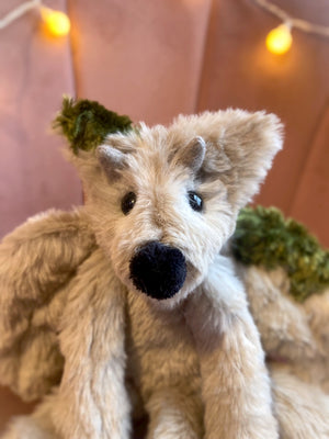GARGOYLE FOX (B) - Handmade Luxury Weighted Plush Fluffy Fox Doll