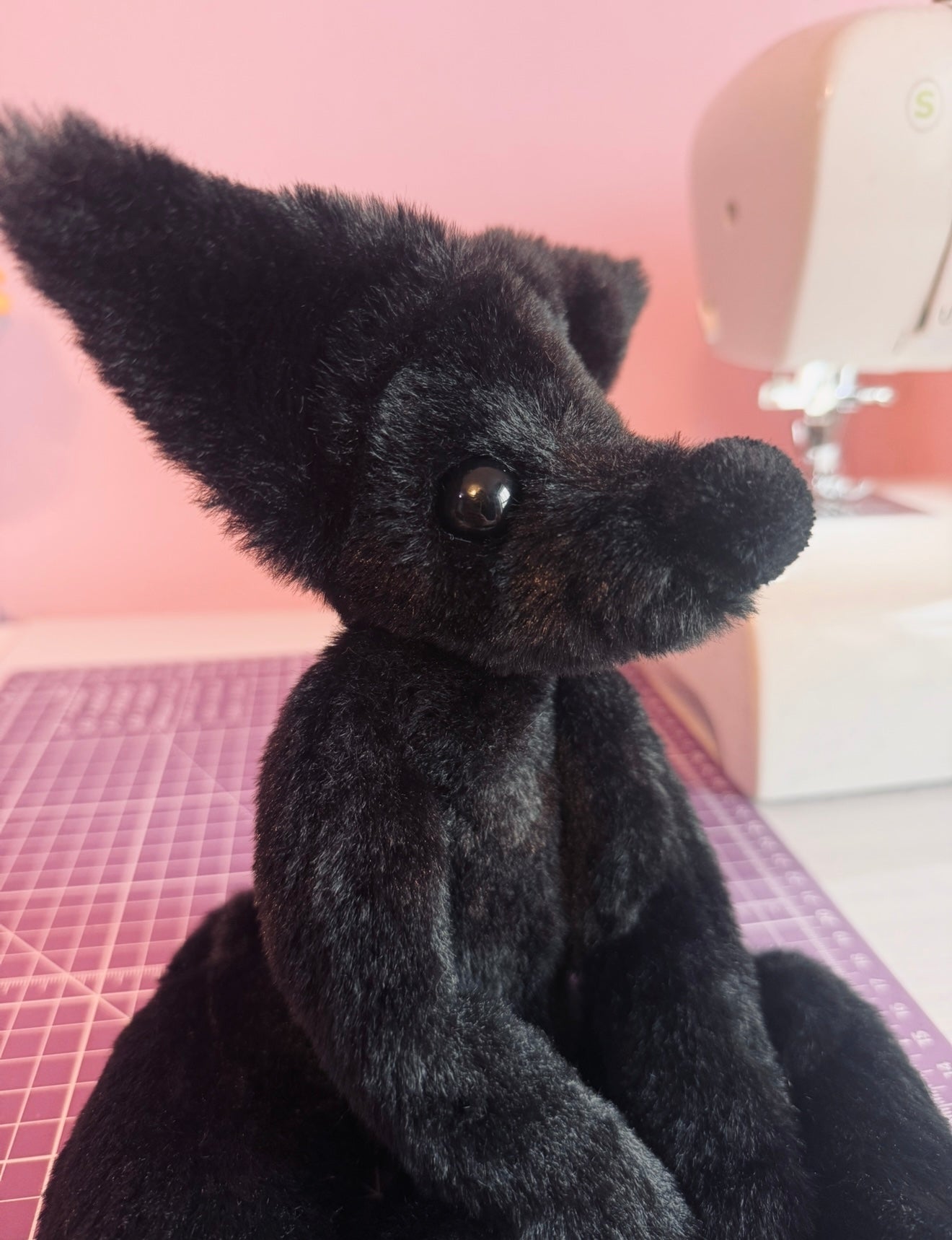 ONYX FOX - Handmade Luxury Weighted Plush Fluffy Fox Doll