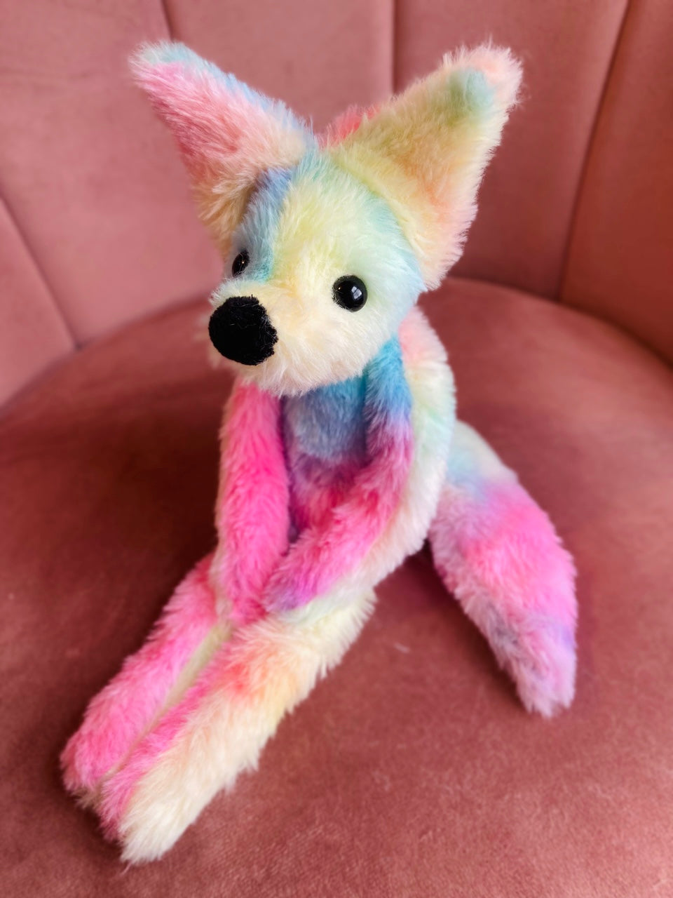 COTTON CANDY FOX (C) - Handmade Luxury Weighted Fox Doll