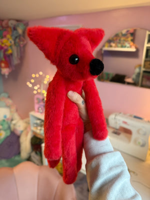 CRIMSON FOX - Handmade Luxury Weighted Fox Doll