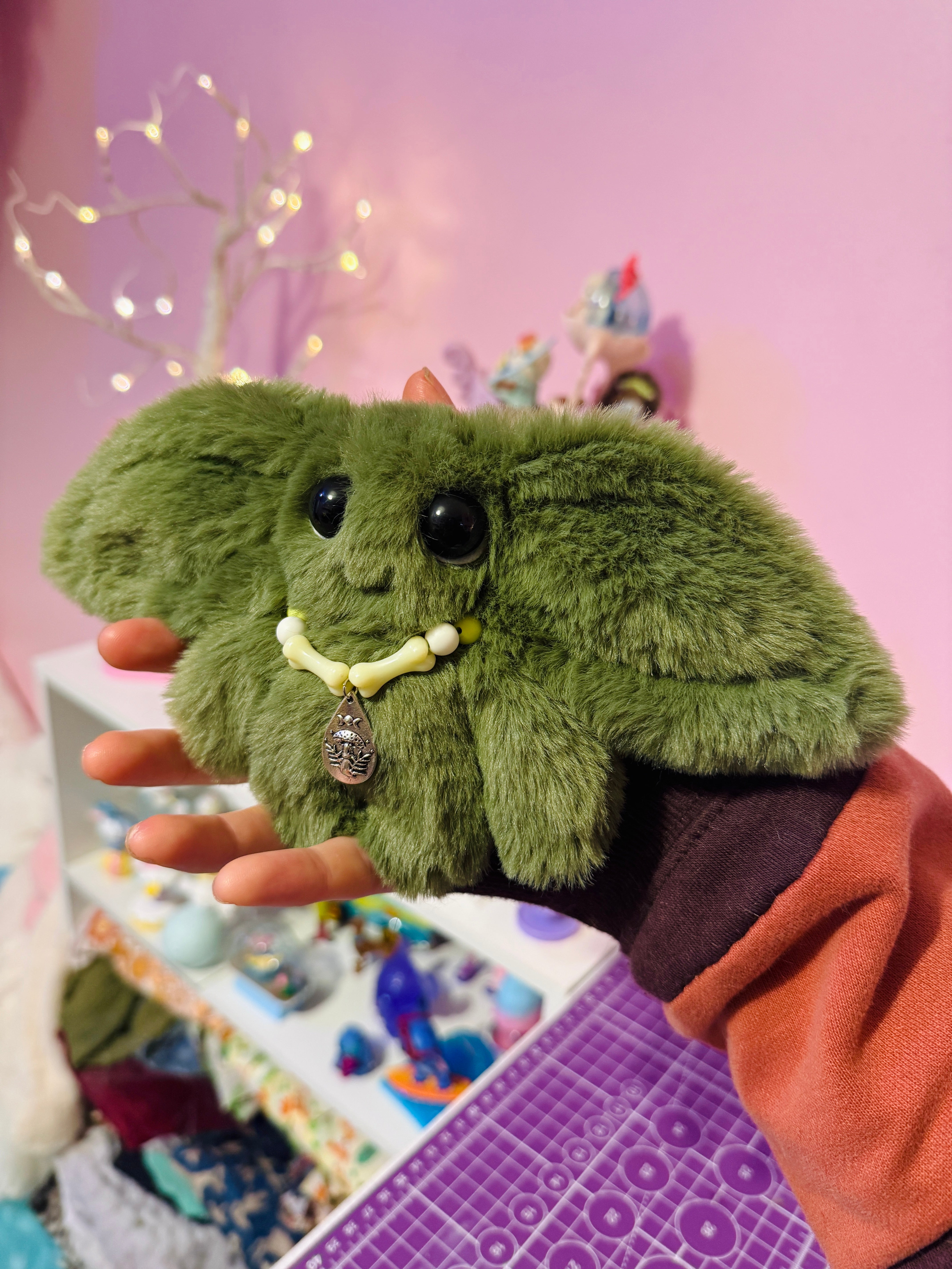 FOREST GOBLIN PALMPUFF - Handmade Mini Luxury Weighted Doll