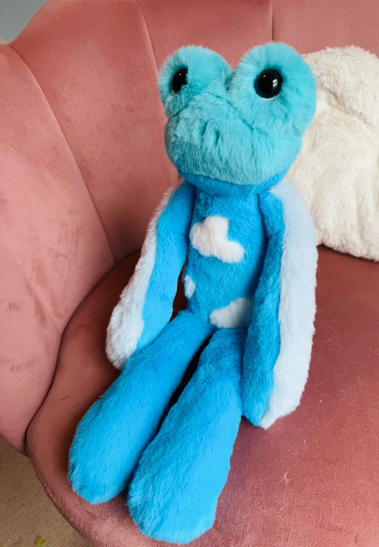 FERAL FROG (SKY) - Handmade Luxury Weighted Fox Doll