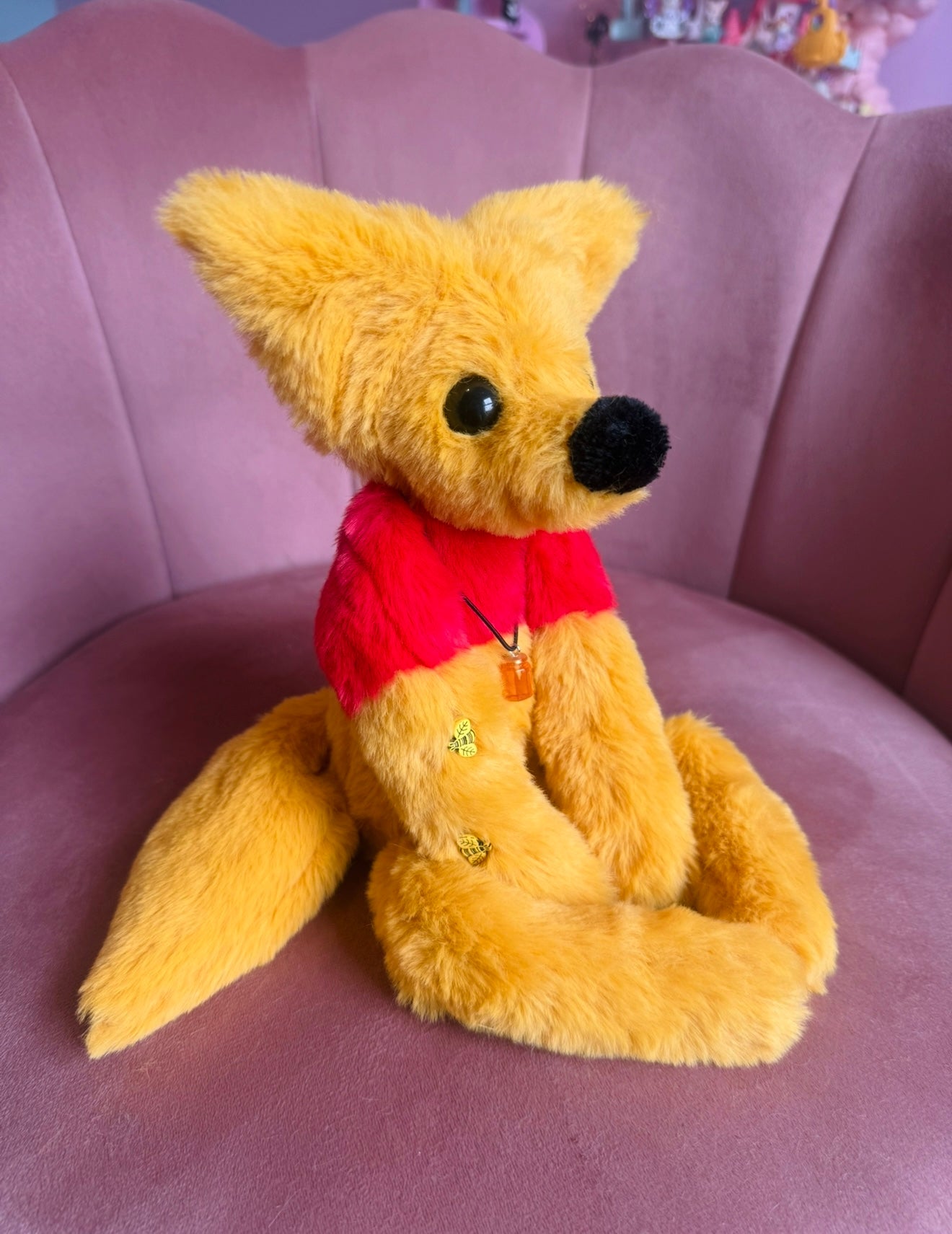 WINNIE THE POOH FOX (A) - Handmade Luxury Weighted Plush Fluffy Fox Doll