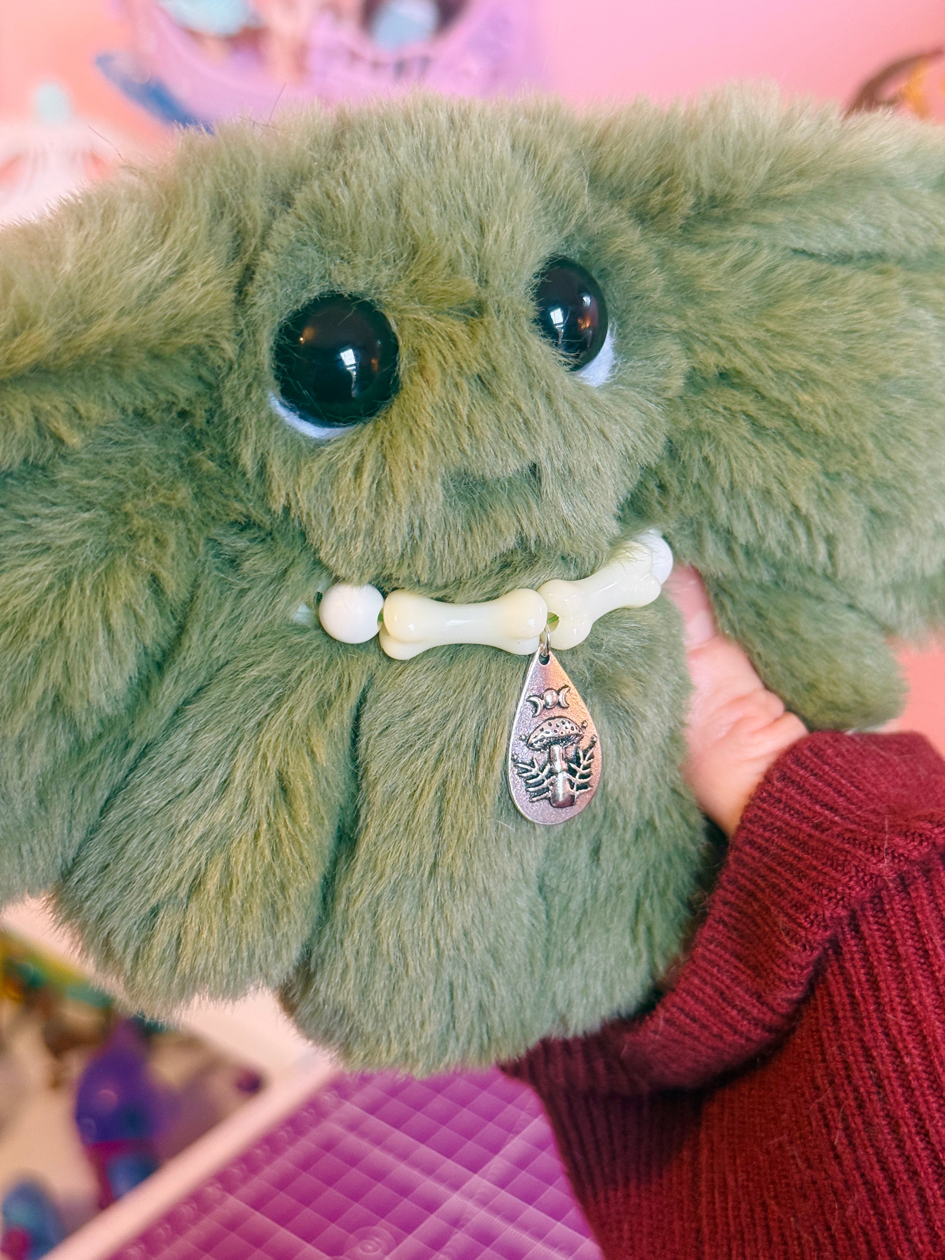 FOREST GOBLIN PALMPUFF (B) - Handmade Mini Luxury Weighted Doll