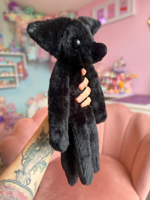ONYX FOX (B) - Handmade Luxury Weighted Plush Fluffy Fox Doll