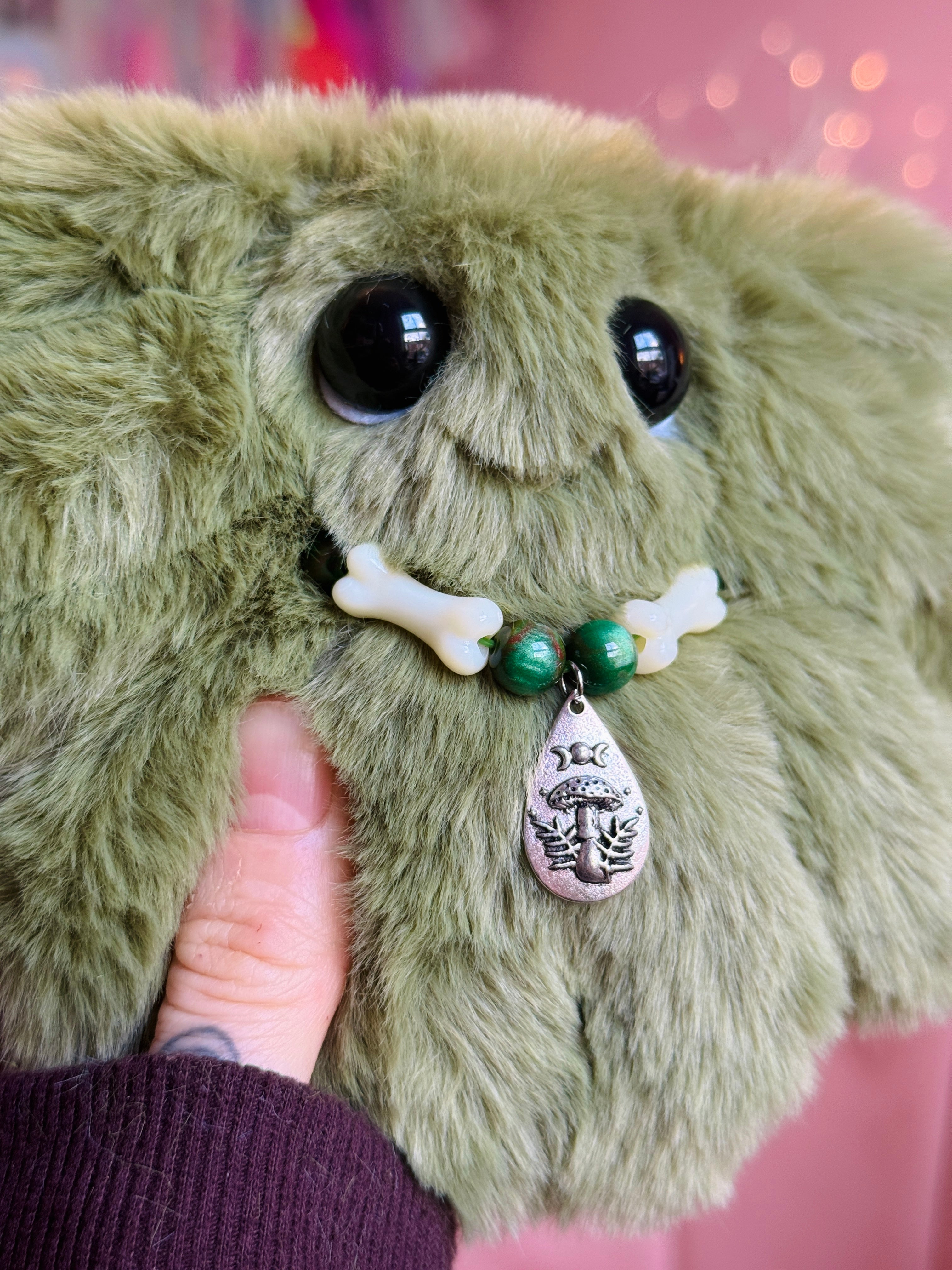 FOREST GOBLIN PALMPUFF (A) - Handmade Mini Luxury Weighted Doll