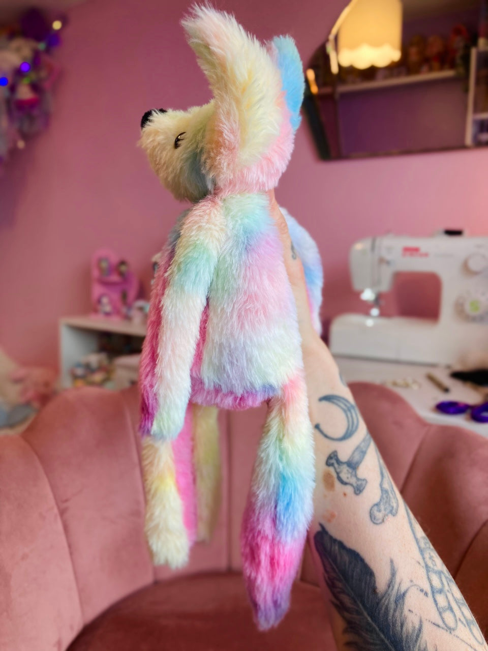 COTTON CANDY FOX (C) - Handmade Luxury Weighted Fox Doll