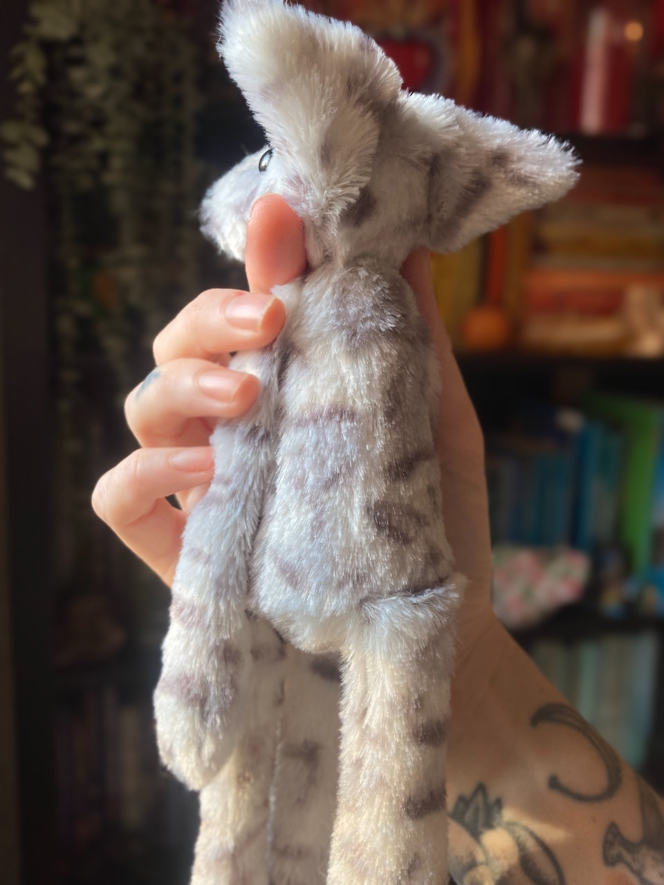 SNOW LEOPARD FOX - Handmade Luxury Weighted Plush Fluffy Fox Doll