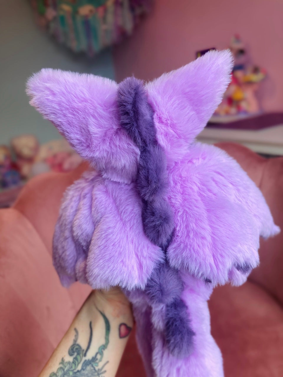 LAVENDER DRAGON FOX - Handmade Luxury Weighted Plush Fluffy Fox Doll
