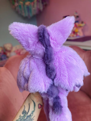 LAVENDER DRAGON FOX - Handmade Luxury Weighted Plush Fluffy Fox Doll