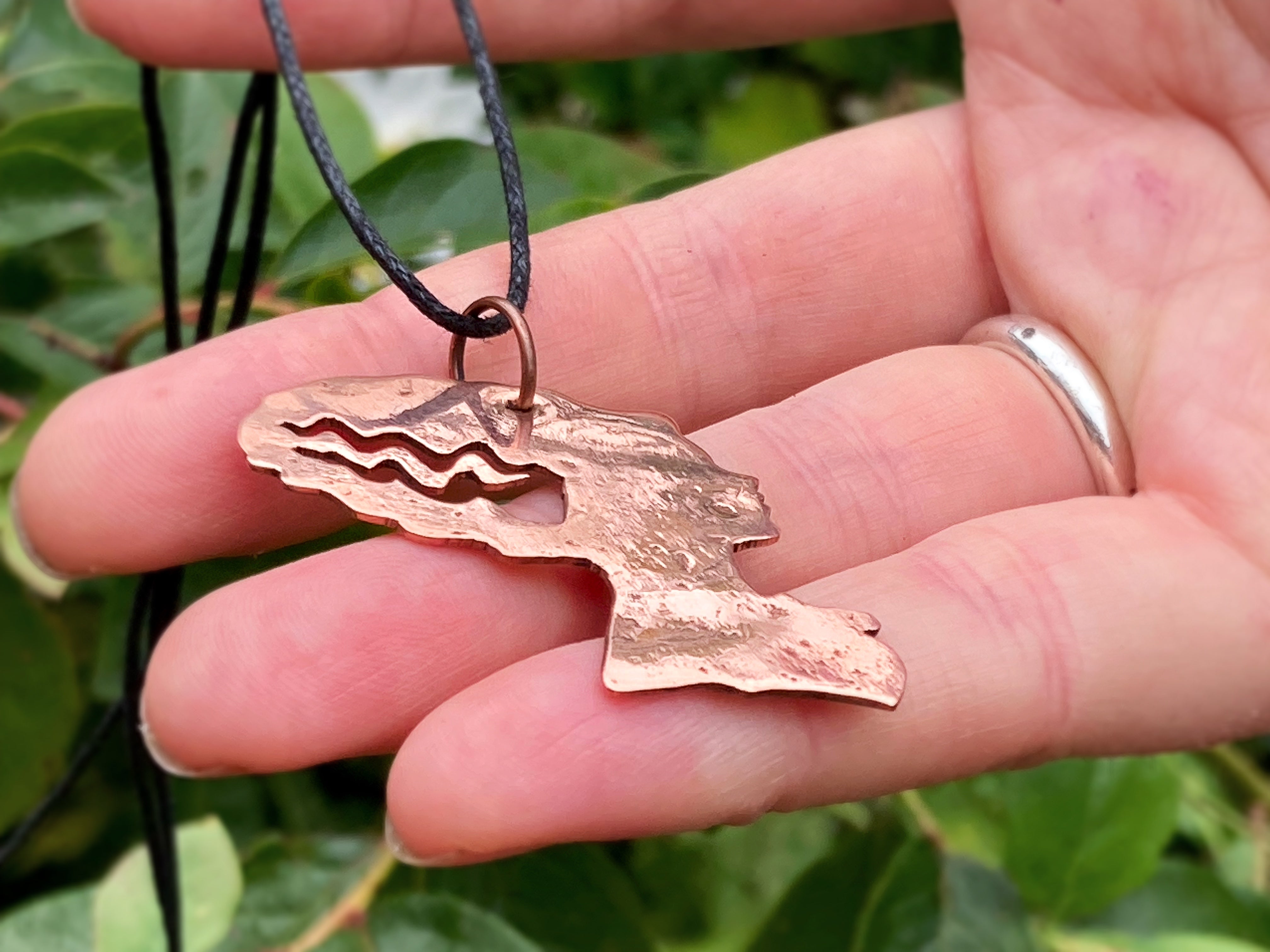 BRIDE Handmade Copper Bride of Frankenstein Necklace