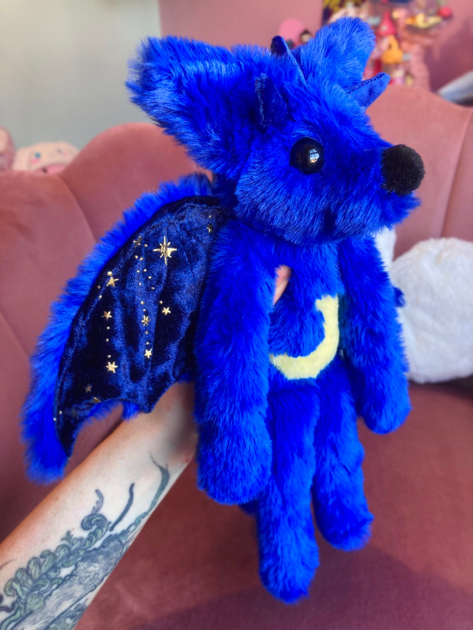 MIDNIGHT DRAGON FOX - Handmade Luxury Weighted Plush Fluffy Fox Doll