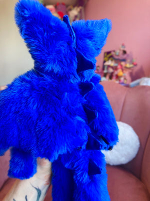 MIDNIGHT DRAGON FOX - Handmade Luxury Weighted Plush Fluffy Fox Doll