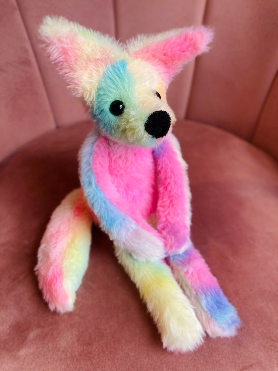 COTTON CANDY FOX (B) - Handmade Luxury Weighted Fox Doll