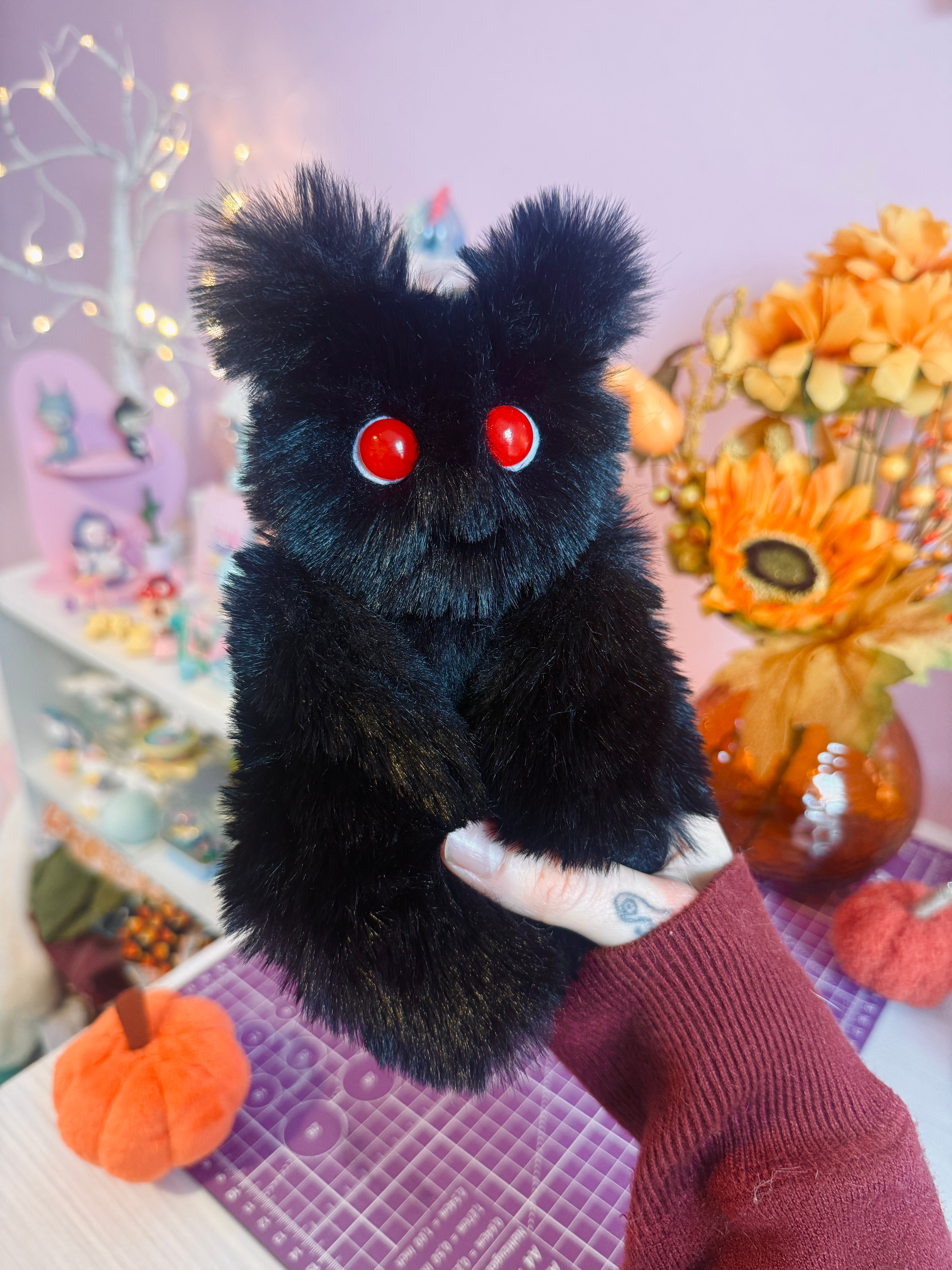 MOTHMAN PALMPUFF - Handmade Mini Luxury Weighted Doll