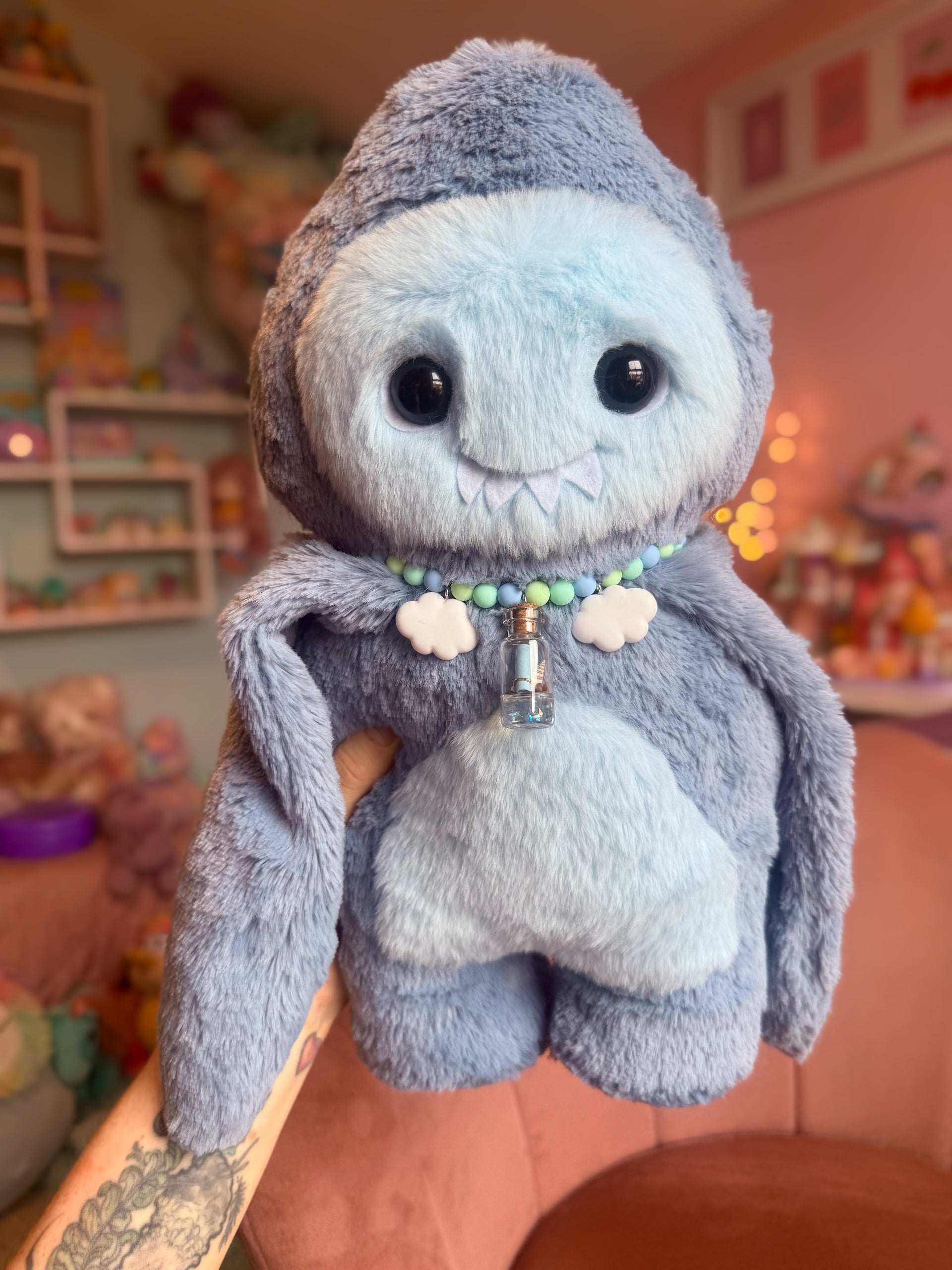 PUDDLECHOMP THE SHARK PUDGEPUFF - Handmade Weighted Pumpkin Doll