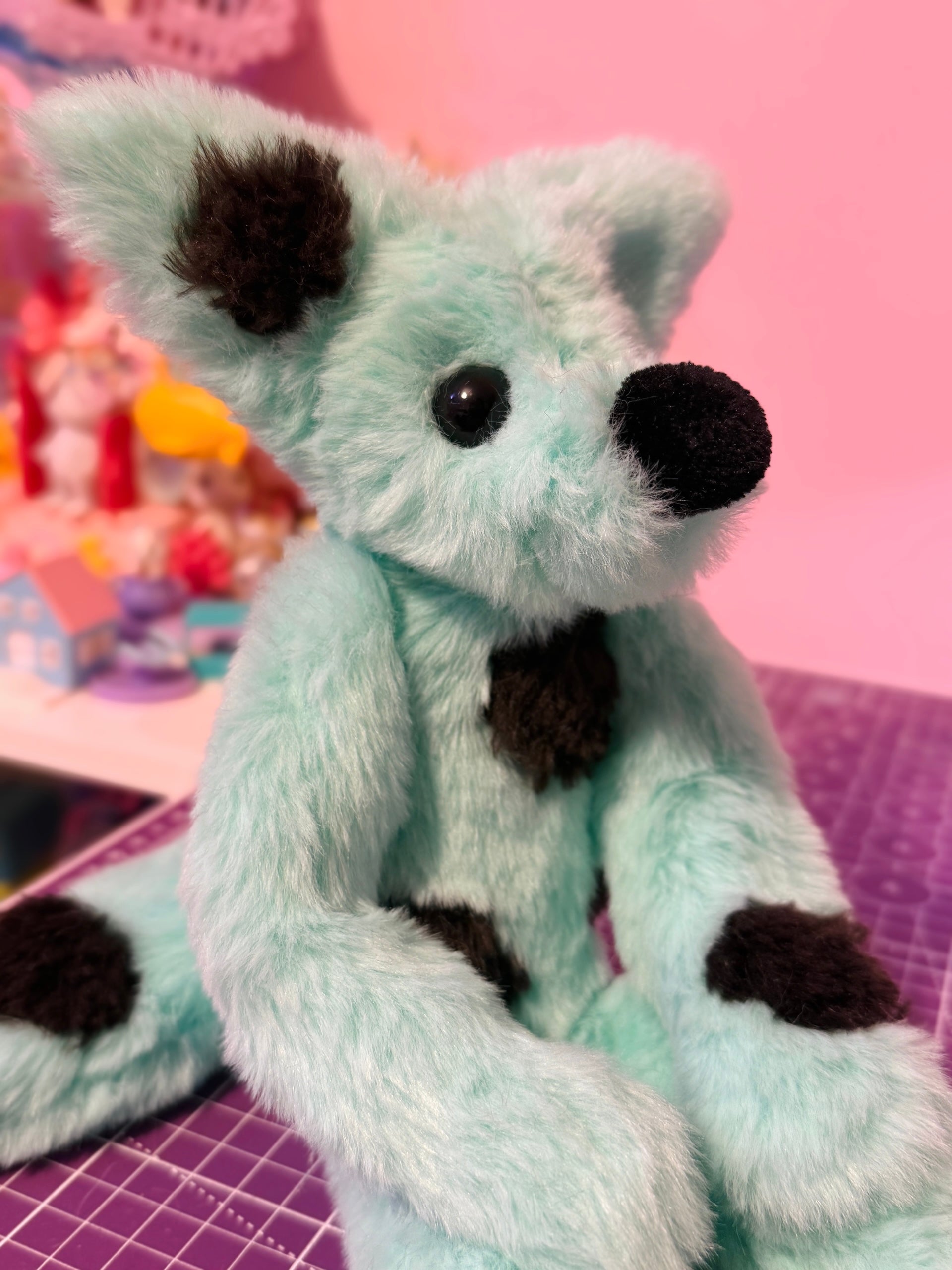 MINT CHOC CHIP FOX - Handmade Luxury Weighted Fox Doll