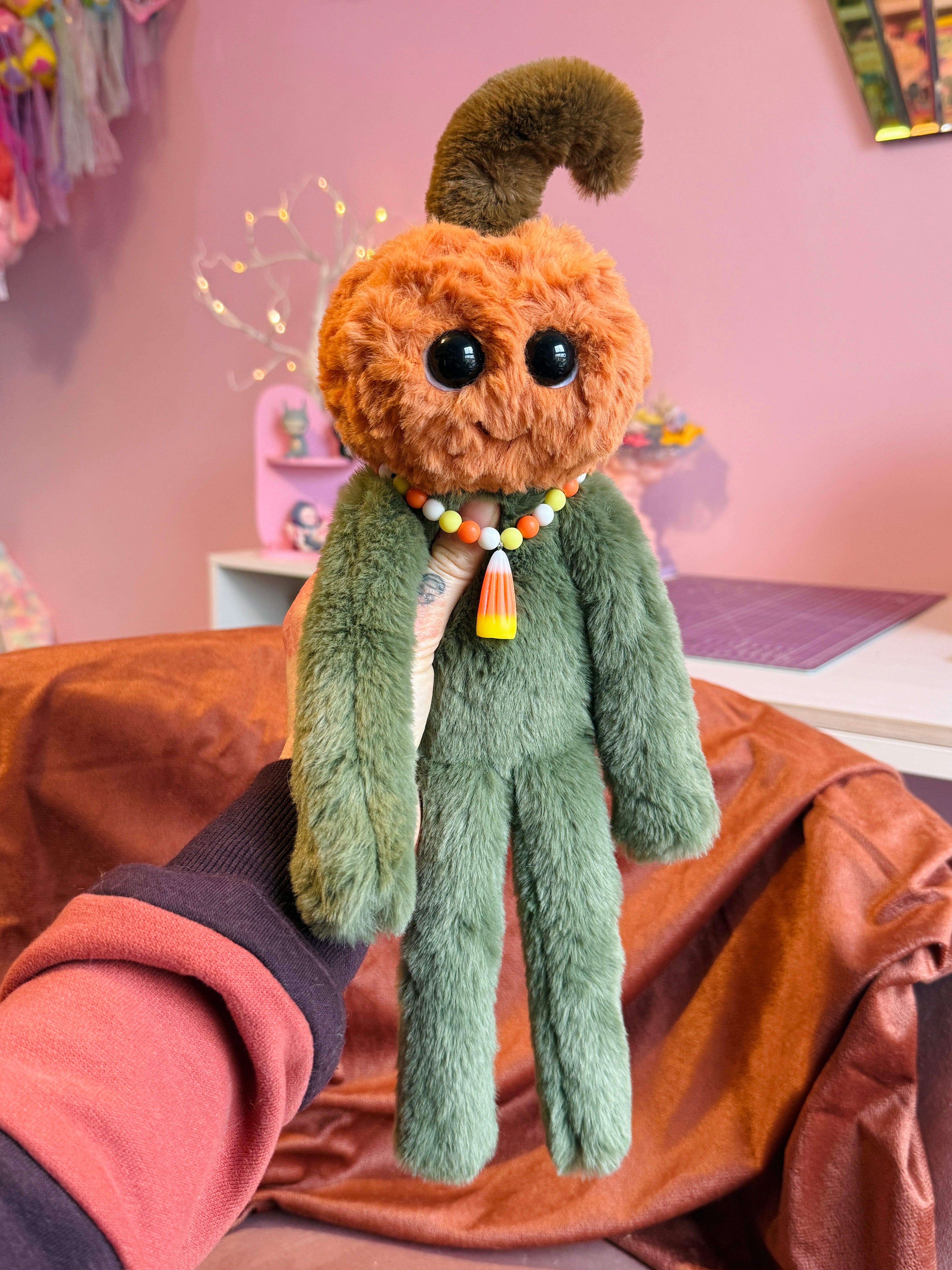 PUMPKIN PICKER FULL SIZE DOLL - Handmade Luxury Weighted Doll