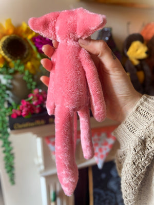 SOFT PINK FLUFFY BELLY FOX (A) - Handmade Weighted Plush Fox Doll
