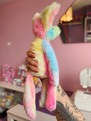COTTON CANDY FOX (B) - Handmade Luxury Weighted Fox Doll