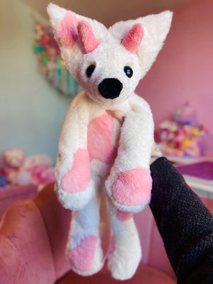 XL STRAWBERRY MILK FOX - Handmade Luxury Weighted Fox Doll
