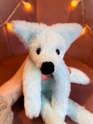 FROST FOX - Handmade Luxury Weighted Plush Fluffy Fox Doll