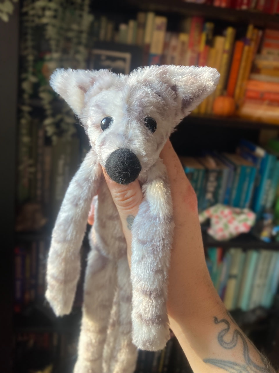 SNOW LEOPARD FOX - Handmade Luxury Weighted Plush Fluffy Fox Doll