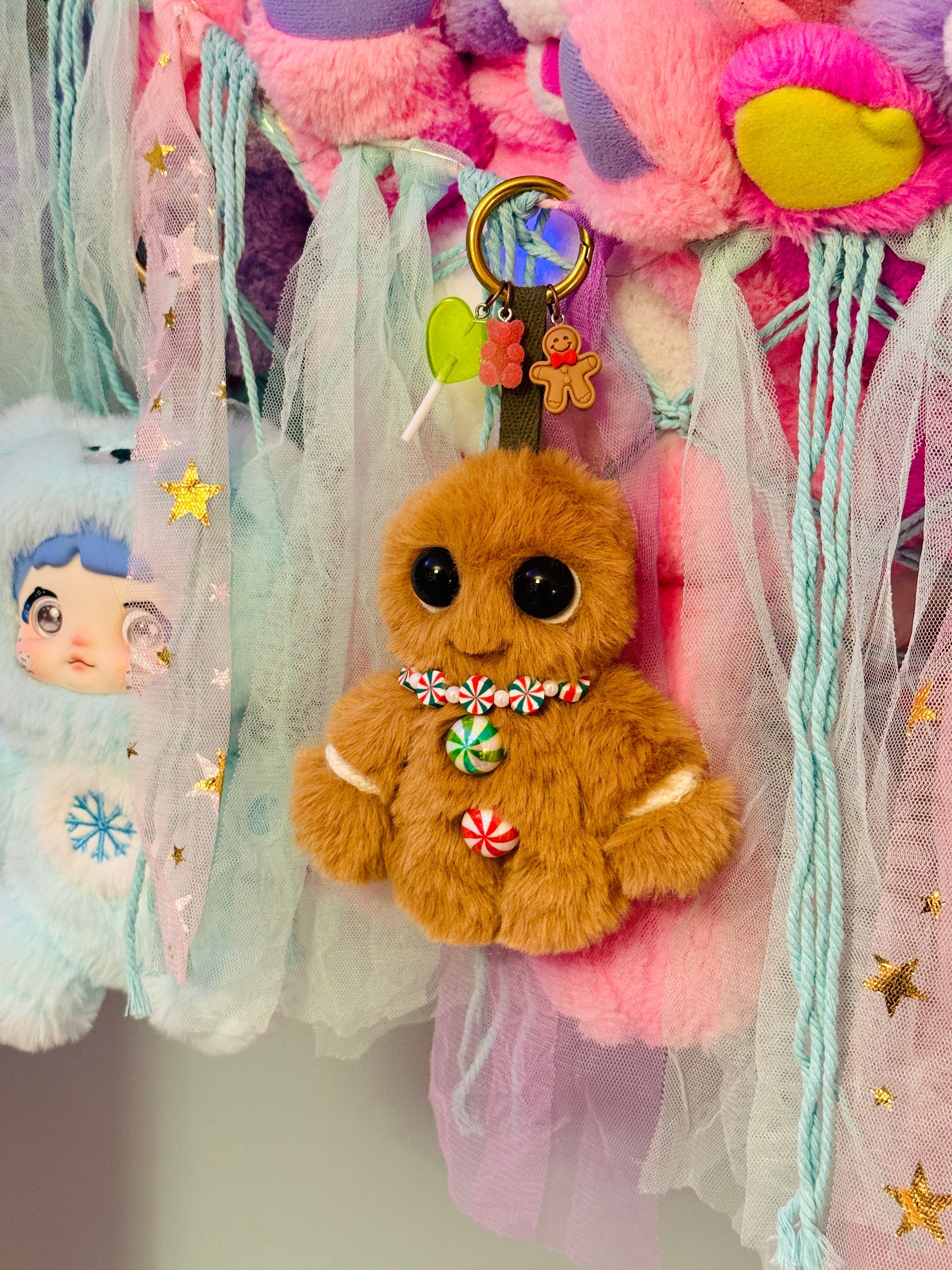 GINGERBREAD PALMPUFF PENDANT - Handmade Mini Luxury Weighted Doll