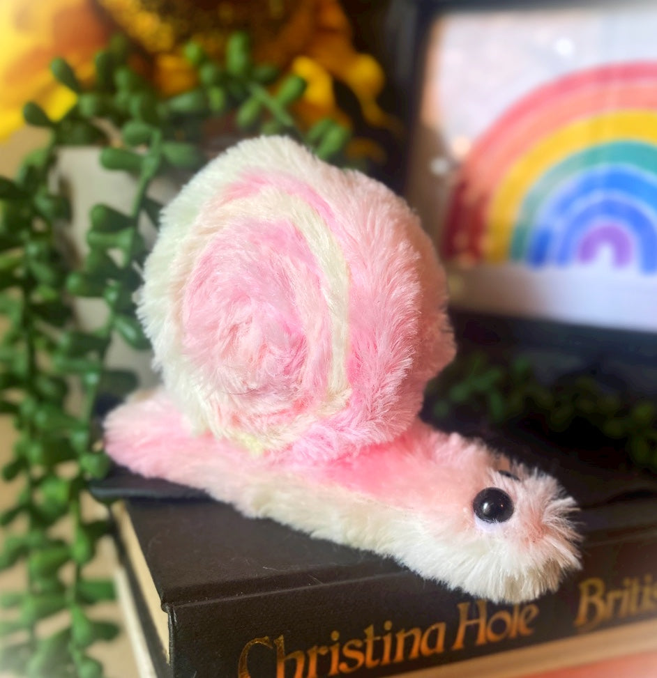 SANDY, THE COTTON CANDY SNAIL - Beanie Plush Snail Doll