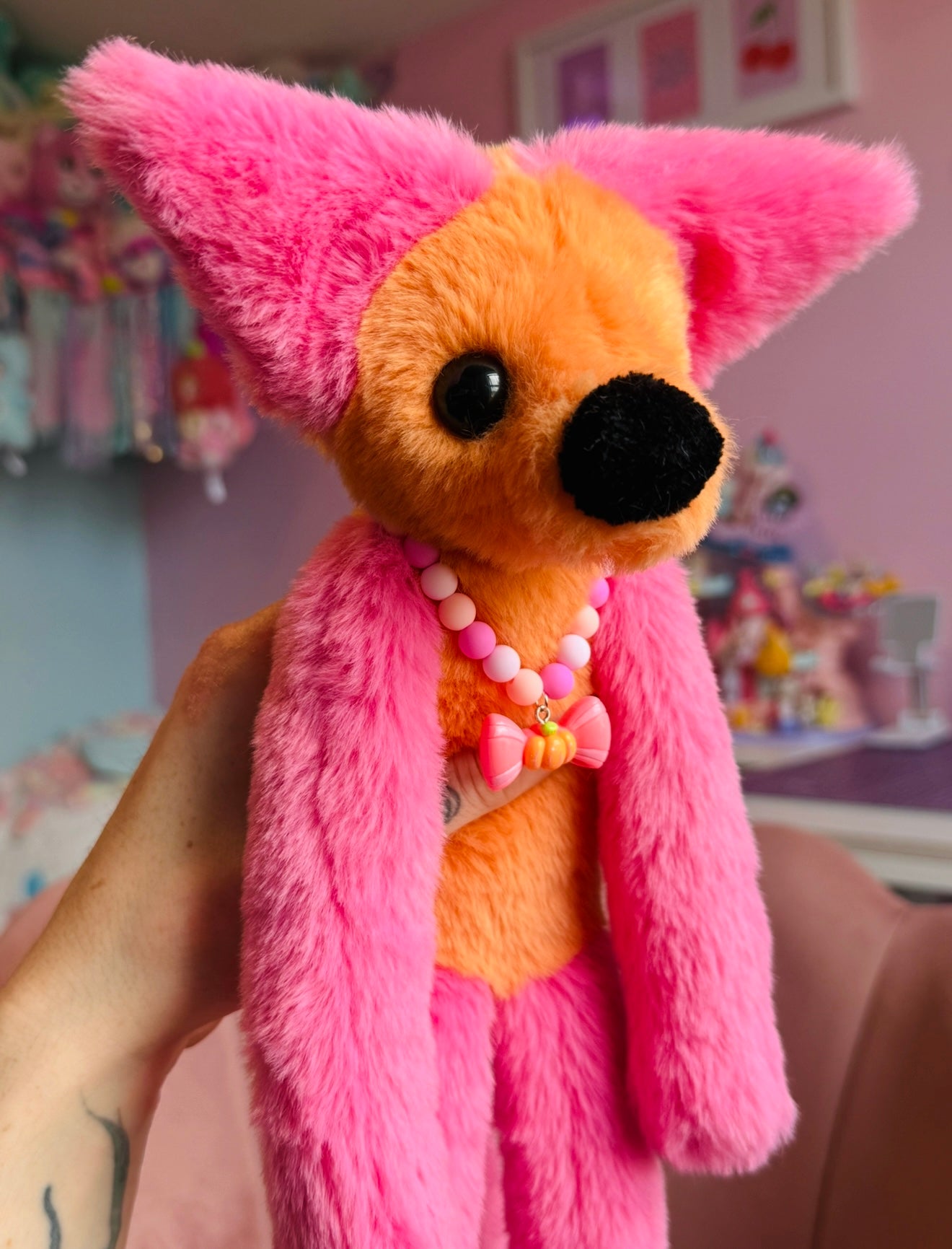 LARGE SWEET TREATS FOX - Handmade Luxury Weighted Plush Fluffy Fox Doll