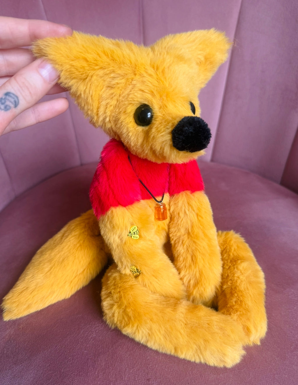 WINNIE THE POOH FOX (A) - Handmade Luxury Weighted Plush Fluffy Fox Doll