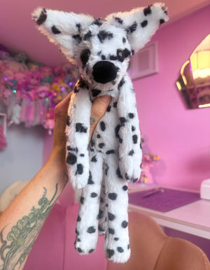DALMATION FOX - Handmade Luxury Weighted Plush Fluffy Fox Doll