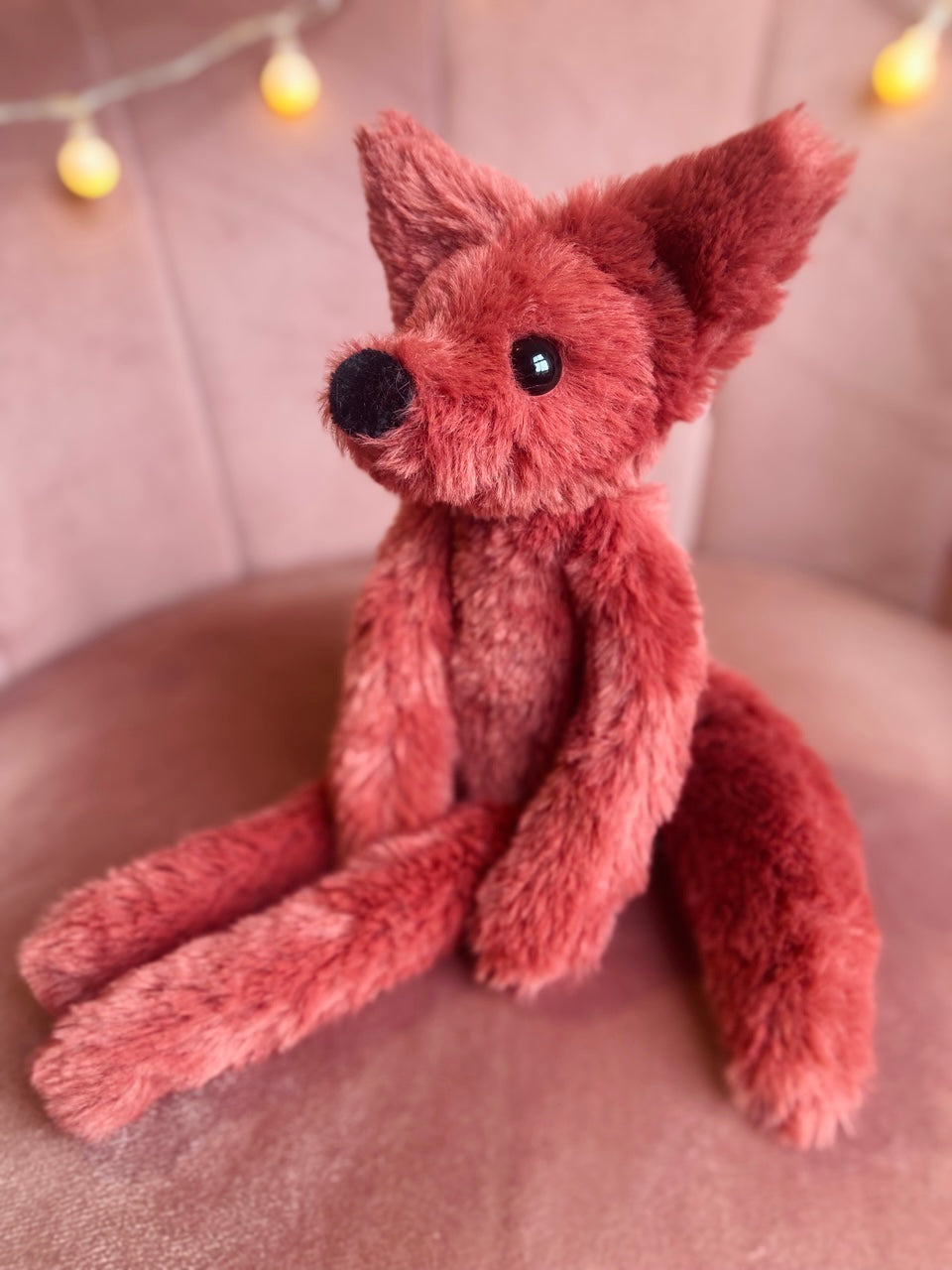RUBY FOX (A) - Handmade Luxury Weighted Plush Fluffy Fox Doll